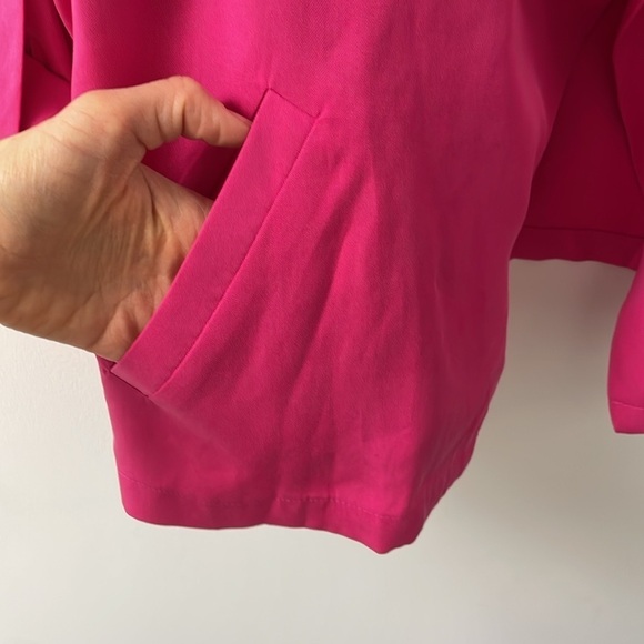 Pink Martini Melody Jacket blazer oversized hot pink tencel 3/4sleeves size XS - Picture 6 of 10
